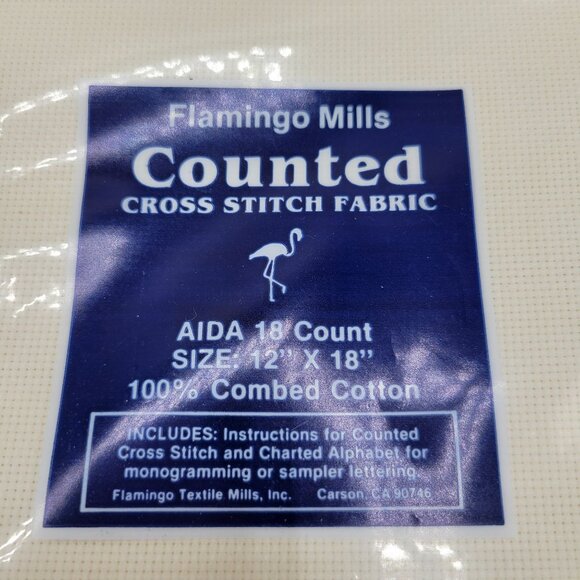 Aida 18 Count Cross Stitch Fabric Lot of 2 Cotton White Cream Color 12 x 18 Each - Picture 4 of 5